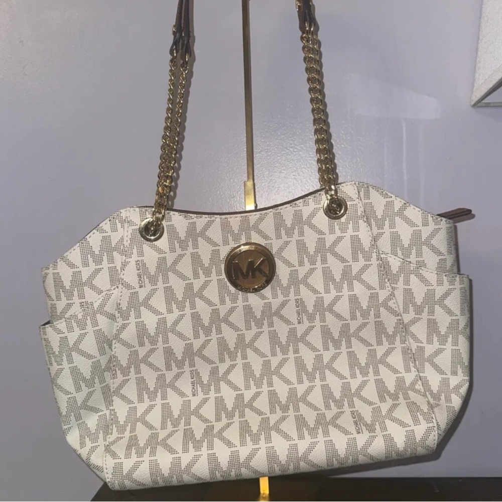 Michael Kors White and Brown Women's Bag